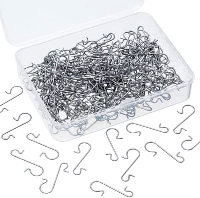 201 stuks kerstversieringhaken, ornamenthangers, kerstmetalen draadhaken met opbergdoos voor kerstboomversiering (zilver)