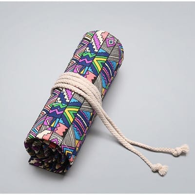 48 Gaten Canvas Oprol Etui School Studenten Benodigdheden Penseel Tas Schattige Etuis Schrijfwaren gray
