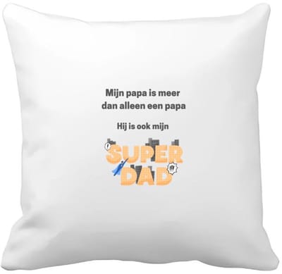 Akyol - mijn papa is meer dan alleen papa hij is ook mijn super dad Kussen hoes - Vader - super papa - vader cadeautjes - vaderdag - verjaardag - geschenk - kado - vader artikelen - 40 bij 40 cm