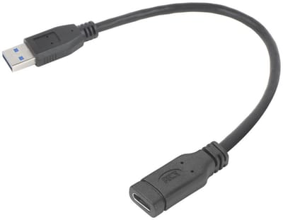 ACT USB Type-A male naar USB Type-C female adapterkabel 0,2m AC7460