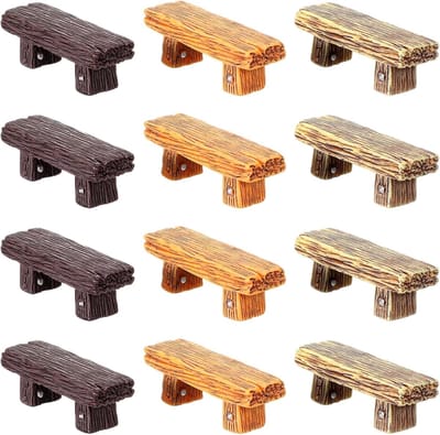 Miniatuur Tuinbank - Poppenhuis Meubilair - Decoratie Poppenhuis - Hars Materiaal - 5.5 cm Lengte - Meerdere Kleuren
