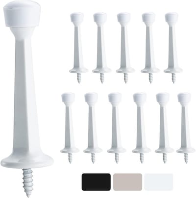 Deurstopper Zwaar 3 inch - 12 Stuks - Solide Metaal met Rubberen Tip voor Wand- en Deurbescherming