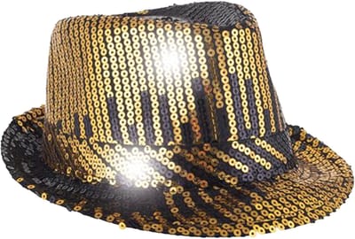 Funny Fashion Carnaval verkleed hoedje voor diverse thema's - goud glitter - zwart verloop - volwassenen