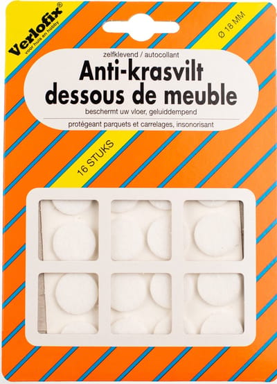 Verlofix Anti-krasvilt Zelfklevend Diameter 18mm Wit 16 Stuks