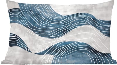 Sierkussens - Kussentjes Woonkamer - 60x40 cm - Lijnen - Golven - Abstract - Blauw