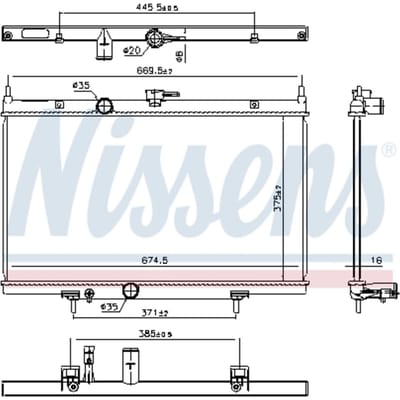Radiator, motorkoeling NISSENS 606768