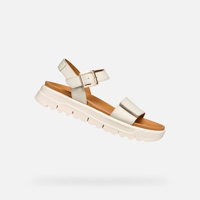 GEOX XAND 2.1S DAMES Sandalen - LICHTBEIGE - Maat 38