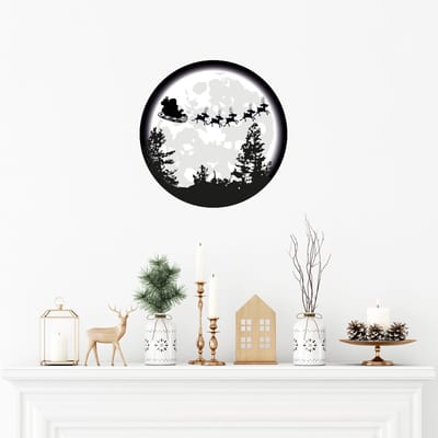 Kerstmaanlichtsticker - Zelfklevende kerststickers - Feestelijke decoratie - 100x100cm