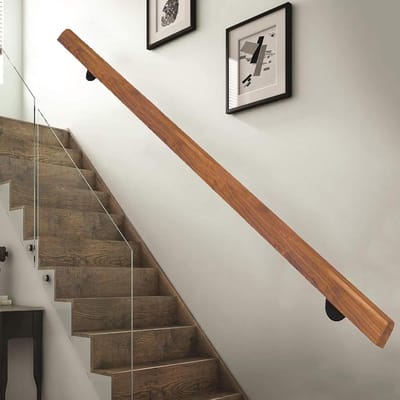 Houten trapleuning - Wandmontage bar - Veilig traplopen - Massief grenenhout - Tot 600cm - Natuurlijk hout