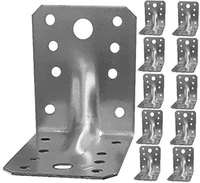 Gegalvaniseerde Hoekbeugels voor Hout - Heavy Duty - 10 Stuks - 2,75"x2,75"x0,25"