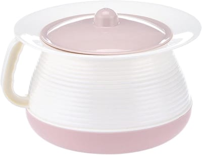 Draagbare Plasemmer - Toilet Emmer - Veilig Gebruik - Met Deksel Handgreep - 22 x 22 x 15 cm - Roze