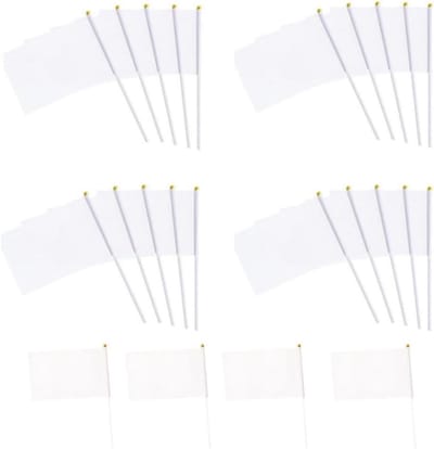 Mini vlaggen set 24 stuks - handvlaggen 14 x 21 cm - polyester stof - ideaal voor feesten en evenementen - ShopVlot