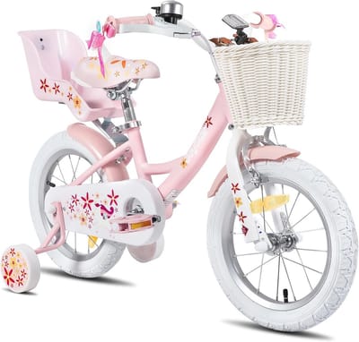 Unicorn Kinderfiets 12/14/18 inch voor Meisjes - Met Steunwielen en Poppenfietszitje