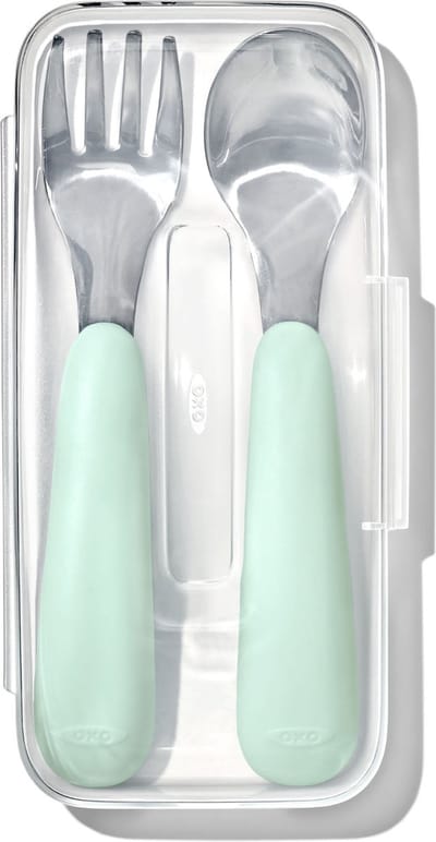 OXO tot Vork & Lepel Reisset - Baby bestek - Kinder bestek - Baby servies - Opal
