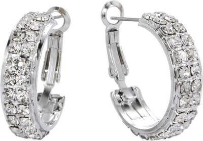 Behave - Oorbellen - Oorringen met steentjes - zilverkleur - avondstijl - 2 cm
