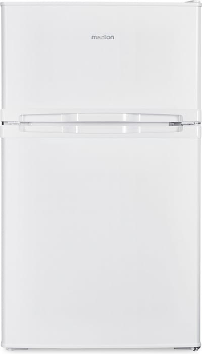 MEDION Mini koel-vriescombinatie (85 liter, 61L koelgedeelte, 24L vriesgedeelte, vrijstaand, 40 dB, transparante groentelade, deurscharnier verwisselbaar, MD 37689) wit