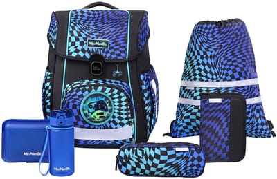 McNeill schooltas Bravo Schoolbag Set 9-delig Gamer zwart