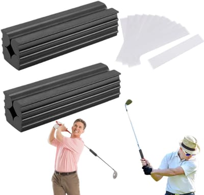 2 stuks Rubberen hoezen - Antislip grips voor golfclubs - Vervanging van golfclubgrips - Putterhouders - Gereedschap voor golfclubreparatie - Met dubbelzijdig plakband - Voor putters, ijzers, chippers, golfclubs (8,8*2,2 cm - zwart)