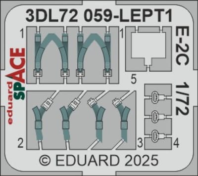Eduard Modelbouwpakket - 3DL72059 Sp - Cockpit Details voor Hawkeye E-2C - Accessoires set - 1:72 - Modelbouw