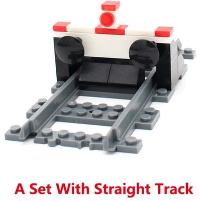 MOC Model Compatibele Onderdelen Stadstrein Trein Spoorweg Bufferhalte Set Spoorweg Eind 53401 Rechte Rails RC Trein Bouwsteen Speelgoed