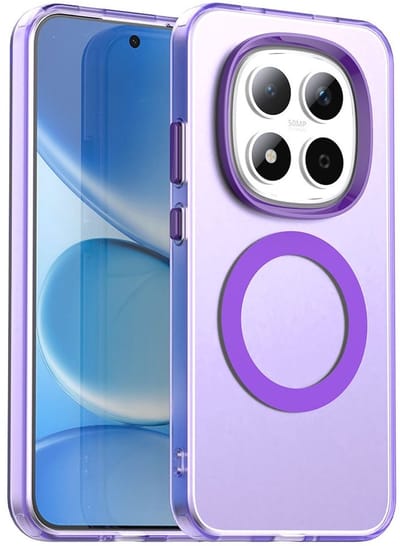 MagSafe Compatibel Backcover Hoesje Geschikt voor Xiaomi Redmi Note 15 Pro 5G - Paars & Semi-Transparant Design - Stijlvol & Goede Bescherming