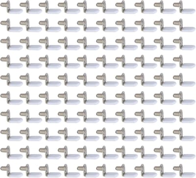 100 stuks Steunpinnen voor Planken, L-vormige Metalen Plankclips voor Keukenmeubels en Kasten (Zilver, 5mm) - Ideaal voor Opbergruimte en Organisatie