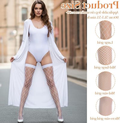 Strapless Fishnet Kousen voor Dames - 4 Paar Cosplay Kousen, Perfect voor Halloween en Feestjes, One Size