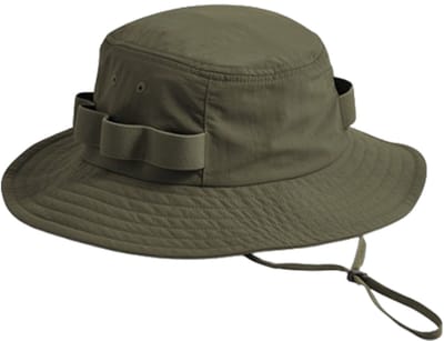 Beechfield - Safari hoed - Bucket hat - Vissershoedje - Zonnehoed - Met kinband - UPF50+ bescherming - Donkergroen - Maat S/M