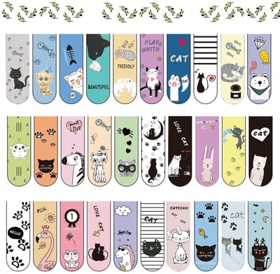 Dailygoods- Boekenleggers 30 Stuks - Magnetische Bladwijzers - Kleurrijke Zijmarkeringen - Voor Kinderen - School/Studenten - Papier/Magneet
