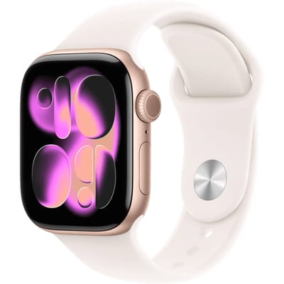 Apple Watch 11 - Wifi - 42mm - Rose Goudkleurig Aluminium Case with Light Blush Sport Band - S/M