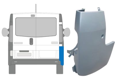 Achterbumper hoek voor Opel Vivaro 2001-2014 / Rechts