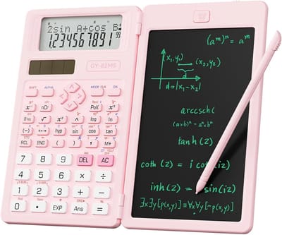 Rekenmachine - 12-cijferig scherm - opvouwbare - met notitieblok - bureau rekenmachine - voor studenten - groot scherm - geschikt voor middelbare scholieren en studenten - voor kantoor of school - calculator