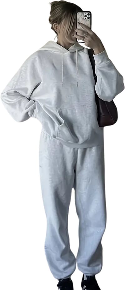 Livano Joggingpak Dames - Huispak - Trainingspak - Volwassenen - Capuchon - Jogging Pak - Joggingbroeken - Broek - Hoodie - Grijs - Maat S