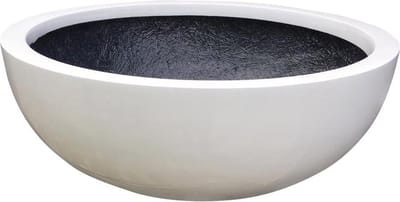 bloempot plantenschaal fiberstone rond 50 cm hoogglans wit voor binnen en buiten