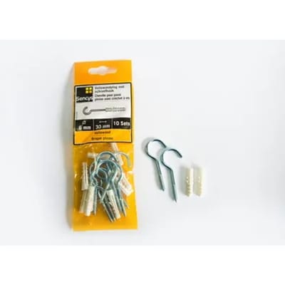 Sencys Vollewandplug Met Schroefhaak Van Kunststof - Ø 6x30mm - 10 Stuks