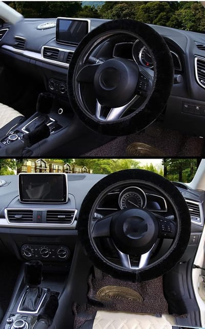 Pluche Stuurwielhoes voor Auto - 3-delige Set met Handrem- en Schakelknophoes - Warme Winterbescherming en Comfortabele Grip voor Auto-accessoires