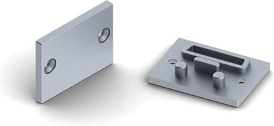 LEDsON ALUMINIUM AFSLUITDOP VOOR PMMA DIFFUSER VOOR LED-PROFIELEN 'ALU-EXPOXY' - ZONDER KABELDOORVOER - ZILVER