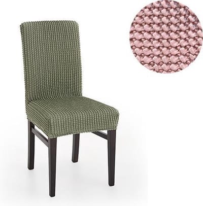 Belmarti® Stoelhoes Milos Roze - Stoelhoezen voor eetkamerstoelen met hoge rugleuning - Extreme Stretch stoelhoezen - Antistatisch: geen geknetter - Ademend Katoen: geen zweten
