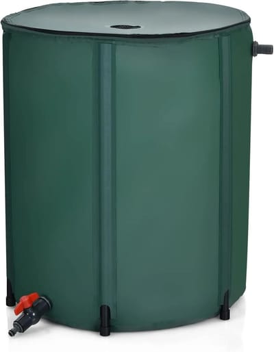 Velori Regenvat 225L - Opvouwbare Regenton - Regenwatertank met Overloopventiel - Wateropvangsysteem - PVC Waterton - 60 x 60 x 80 cm