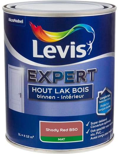 Levis - Expert Hout Lak Binnen Mat Mix - Shady Red B50 - Mengverf - 1 L