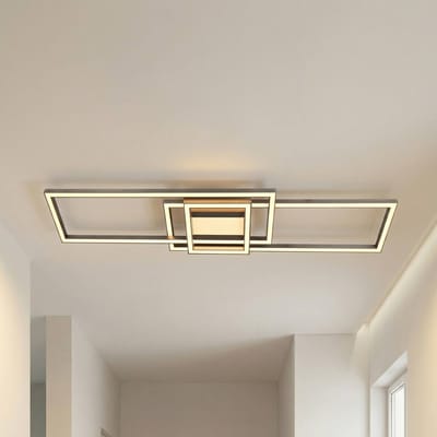 Lindby - LED plafondlamp- met dimmer - CCT - 3lichts - Aluminium, PC - H: 6.85 cm - mat nikkel - Inclusief lichtbronnen