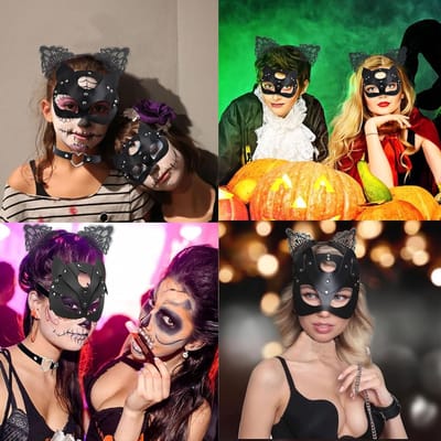 Vrouwelijk Kostuum Kattenmasker voor Carnaval en Valentijnsdag - Perfect voor Feestjes en Verkleedpartijen