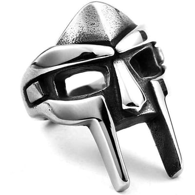 Bagues Vintage Punk pour Homme Masque de Pharaon Égyptien HipHop Style Gladiateur Masque de Guerrier Spartiate Bagues Pour Homme Bijoux Rock Biker Cadeau 8 gray