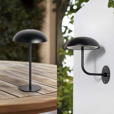 Arcchio - Terraslampen- met dimmer - 1licht - Ijzer, plastic - H: 9.5 cm - zwart - Inclusief lichtbron