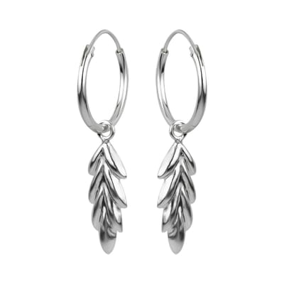 WeLoveSilver - zilveren oorringen - 925 zilver - veer hanger
