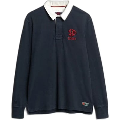 Superdry Vintage Athletic Jersey Rugby Top Blauw Grootte: Xxl