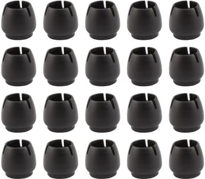 QTTVBTNA -Stoelpootkappen Set – Rubberen en Vilten Beschermers voor Stoelen, Rond 17-21mm, 20 Stuks, Zwart