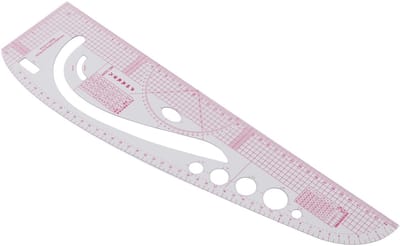 Dailygoods- Kleermakersliniaal Hoge Nauwkeurigheid - Transparant Kunststof - Professionele Gradenboog - Multifunctionele Liniaal - Geschikt voor Kostuumontwerp - Curve Mapping - Naailiniaal