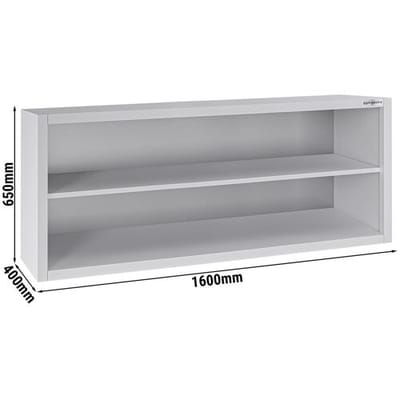 GGM Gastro Edelstahl Wandhängeschrank ECO - 1600x400mm - ohne Schiebetür - 650mm hoch