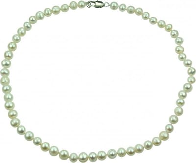 Zoetwater parel ketting Bella Small - echte parels - sterling zilver (925) - handgeknoopt - wit - luxe sieraden zakje - parelketting dames